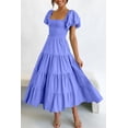 thumbnail image 3 of Vestido PRETTYGARDEN Midi Morado Azul con Mangas Abullonadas XL, 3 of 8
