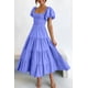 thumbnail image 3 of Vestido PRETTYGARDEN Midi Morado con Mangas Abullonadas y Escote Cuadrado Talla L, 3 of 8