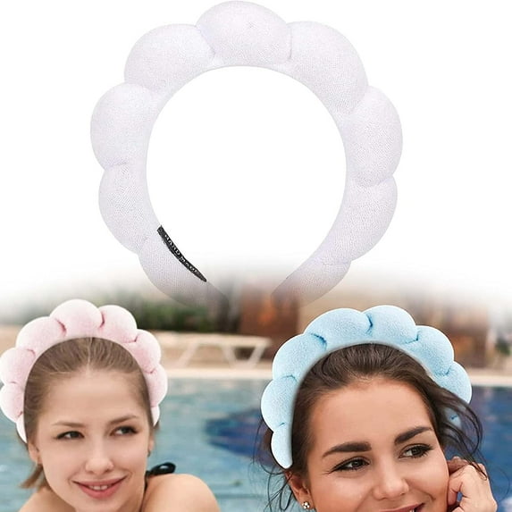 Kunstm Mimi and Co Spa Headband for Women, Sponge & Terry Towel Cloth Fabric Hair Band for Face Washing, Makeup Removal, Shower, Skincare