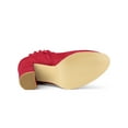 thumbnail image 3 of Unique Bargains Women's Ruffle Block Heel Ankle Boots Red (Size 7), 3 of 8
