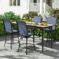 thumbnail image 5 of Gymax Outdoor Swivel Bar Stool Set of 2 w/Breathable Fabric and Heavy Duty Metal Frame Navy, 5 of 9