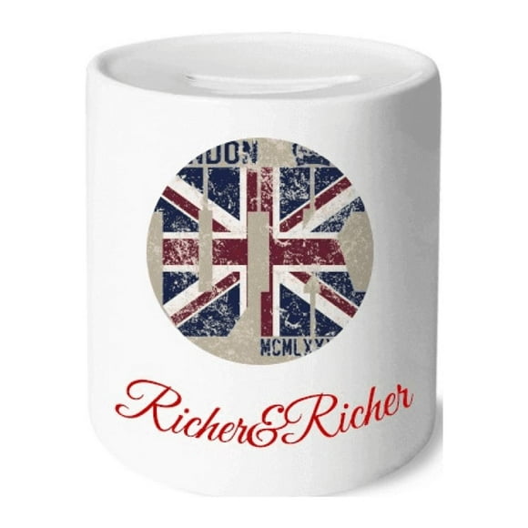 London King UK the Union Jack Flag Rich and Rich Bank Saving Box Coin