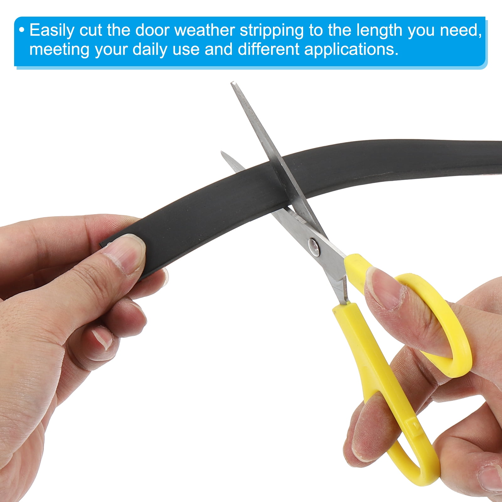 Uxcell 20Ft Weather Stripping Door Seal, 3/8"W x 1/8"T Rubber Adhesive Seal Strip