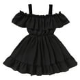 thumbnail image 2 of Ruyang Toddler Backless Smocked Dress Halter Solo A-Line Ruffles Pleated Dresses Summer Cute Casual Short Dresses for Girls, 2 of 9