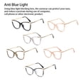 thumbnail image 3 of Gafas de ojo de gato Minnieouse a la moda Anti luz azul transparente estilo Vintage color champán, 3 of 6