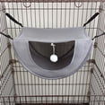 thumbnail image 3 of Cat cage hammock with ball, adjustable soft pet bed set for hanging, suitable for cats, ferrets, puppies, rabbits or small pets, indoor pets, suitable for all seasons（grey S）, 3 of 5