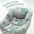 thumbnail image 6 of OMNIBERG Lazy Chair with Folding Ottoman, Oversized Comfy Lounge Chair with Armrests and Side Pocket for Reading, Relaxing, and Napping, Perfect for Living Room, Bedroom or Office, Green, 6 of 9