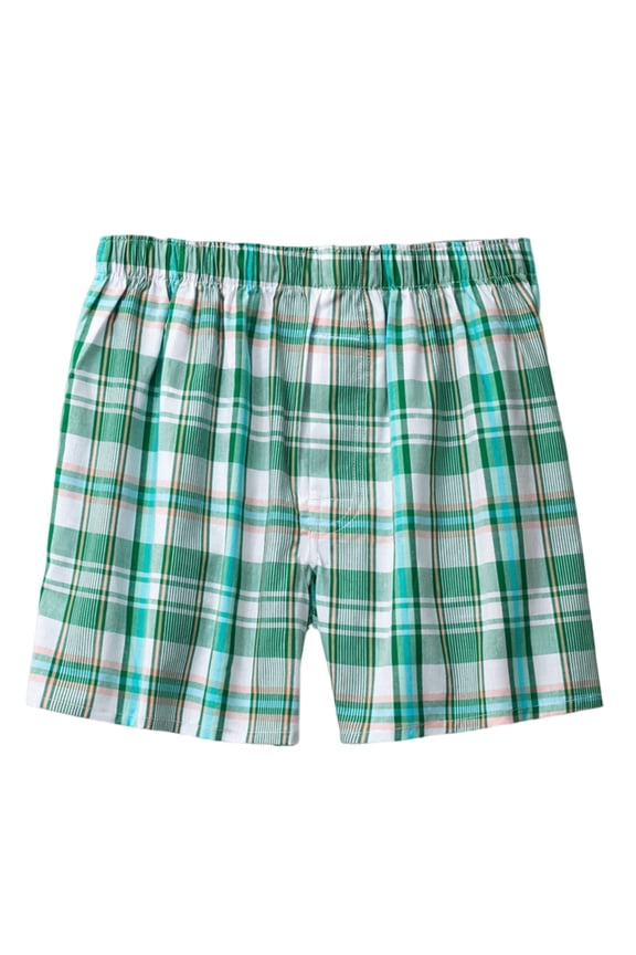 Mens Underwear Casual Elastic Waist Plaid Print Loose Fit Comfortable Boxer Shorts Male Lightweight Breathable Soft Fashion Daily Underpants,XXL