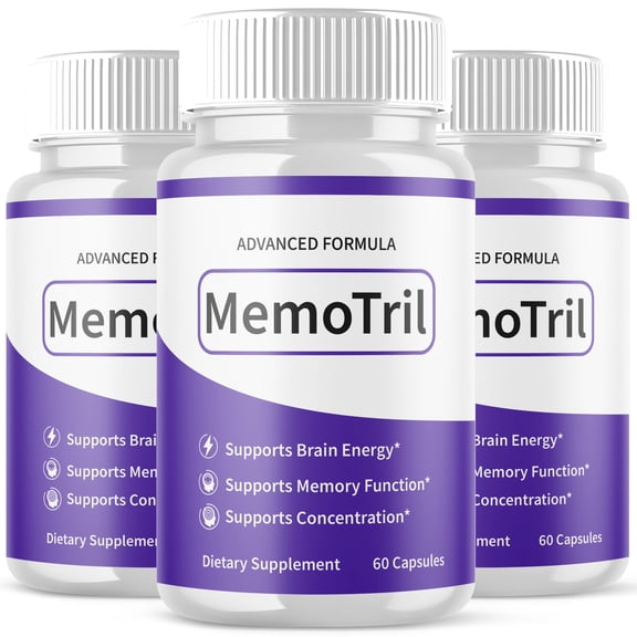 MemoTril Advanced Formula Brain Support Pills Maximum Strength Supplement 180 Capsules