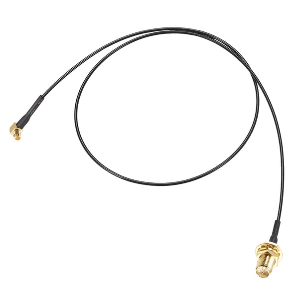 Cable coaxial RF1.37 MMCX macho en ángulo recto a RP-SMA hembra, antena pigtail, conector coaxial, 20 pulgadas