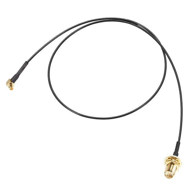 Cable coaxial RF1.37 MMCX macho en ángulo recto a RP-SMA hembra, antena pigtail, conector coaxial, 20 pulgadas