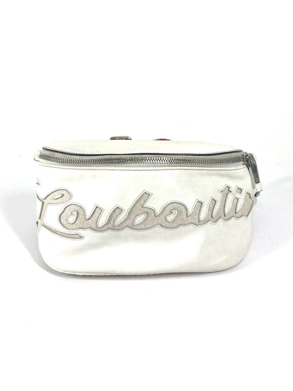 Pre-Owned Christian Louboutin Marie Jane Logo Mesh Bag Belt Cross Shoulder Body Leather Men...