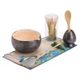 thumbnail image 1 of Juego de Té Matcha Japonés Vintage Power Yin, Batidor de Bambú, Cucharilla, Tazón de Cerámica, Juegos de Té Tradicionales, Herramientas para Preparar Té en Casa., 1 of 5