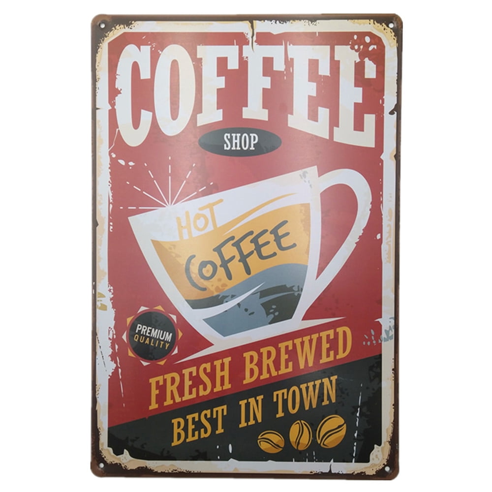 Rustic Wooden Coffee Sign Wall Art Poster Cafe Bar Pub Hanging Plaque Plate 