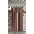 thumbnail image 3 of Ambesonne Retro Quilted Bedspread Set 2 Pcs, Vintage Geometric Stipes, Twin Size, Multicolor, 3 of 3