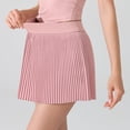 thumbnail image 7 of felwors Women's Pleated Active Skort with Built-in Shorts - High Waisted Tennis Skirt for Golf, Running, Workout (Pink, L), 7 of 7