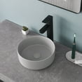 thumbnail image 2 of 12" Matte Grey Basin with Pop Up Drain Round Countertop Vessel Sink for Bathroom, 2 of 11
