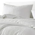 thumbnail image 2 of Benjara BM304739 Levi White Wavy Matelasse Woven Cotton King Size Duvet Comforter Set, 4 Piece, 2 of 4