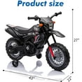 thumbnail image 2 of EastVita 6V Electric Kids Ride-on Motorcycle [Licensed Honda],Toddler Motorbike with Training Wheels,Rechargeable Battery,Headlight,for Children Girls Boys,3 Age+ Black, 2 of 5