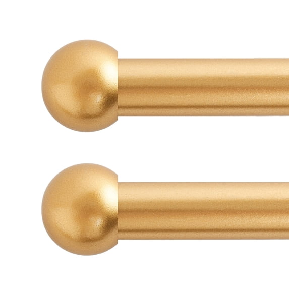 1 Inch Adjustable Standard Decorative Curtain Rod,Stainless Steel Single Curtain Rod Set with with Round Ball Finials,30 to 124 Inch,2 Pack