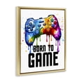 thumbnail image 2 of Stupell Industries Contemporary Born To Game Splash Gold Floating Frame Canvas Art, 25 x 31, by Kim Allen, 2 of 8