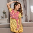 thumbnail image 3 of Balery Ice Cream Camisón de manga corta con cuello redondo para mujer, cómodo y elegante., 3 of 6
