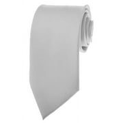 Mens Solid Silver Ties Necktie