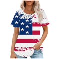 thumbnail image 1 of Fiudx Liquidación de Ahorros de Verano Top Estampado con Cuello Redondo y Manga Corta Informal para Mujer a La Moda, 1 of 5