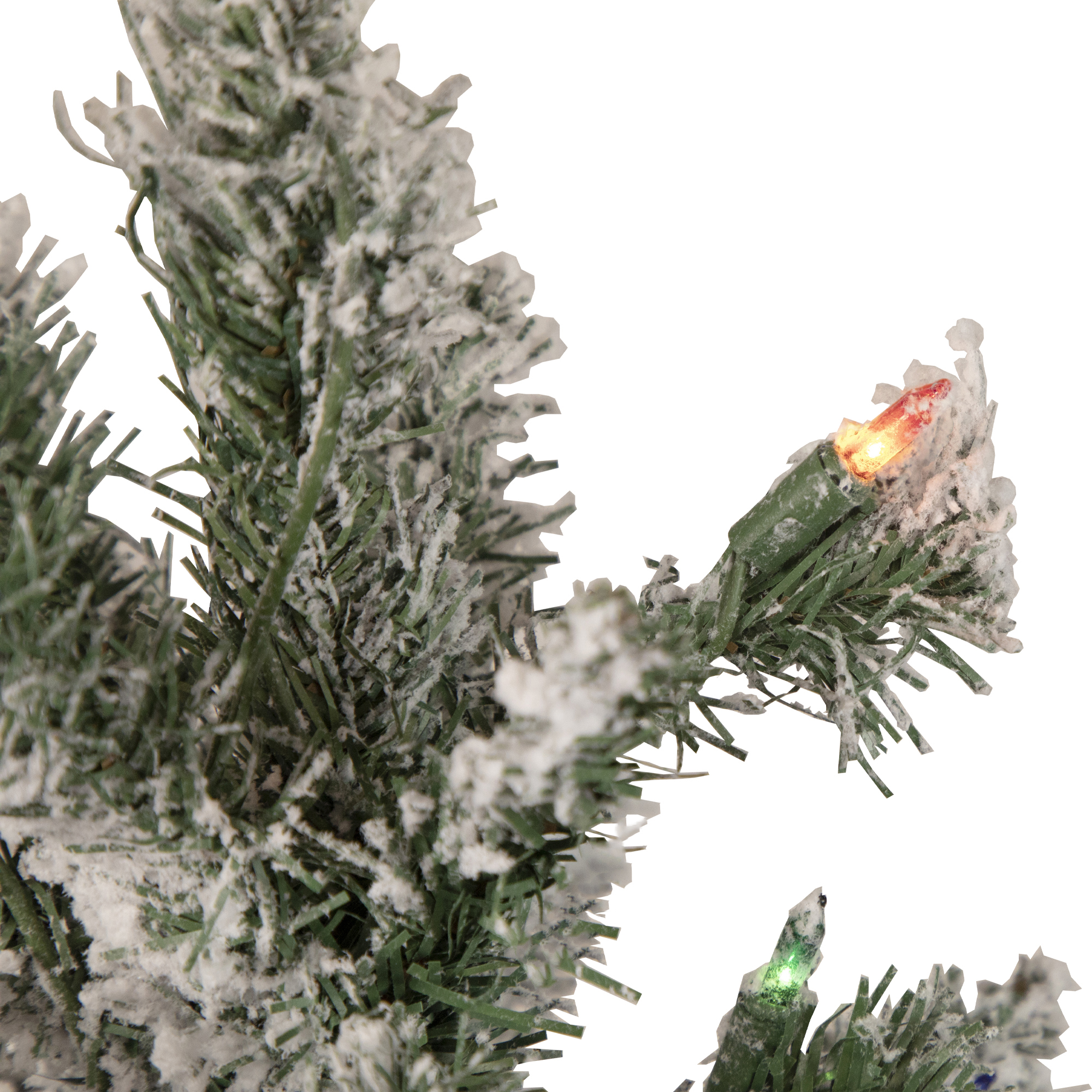 Northlight 3' Prelit Artificial Christmas Tree Medium Heavily Flocked - Multicolor Lights