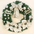 thumbnail image 6 of 16 Inch Christmas Wreath with Balls Bow Ornaments Christmas Wreath Flower Wreath White, 6 of 7