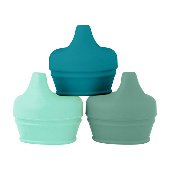 Tapas de silicona para vasos para niños, color verde, 3 unidades