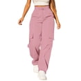 thumbnail image 2 of BILIKEYU Women's Daily Elastic Waist Casual Loose Long Trousers, Sweat Pants, Elastic Waist Jeans for Women, Wide Leg Pants Woman, 2 of 6