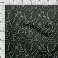 thumbnail image 3 of oneOone Velvet Dark Gray Fabric Line Drawing Face Sewing Craft Projects Fabric Prints By Yard 58 Inch Wide, 3 of 4
