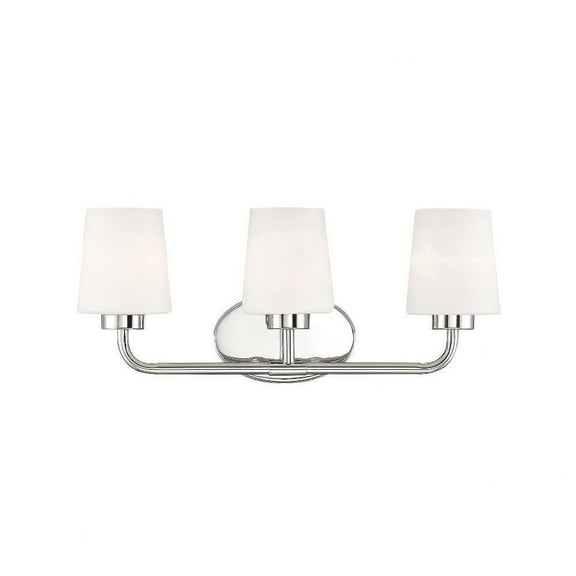3 Light Vanity Light-Transitional Style with Modern and Mid-Century Modern Inspirations-9 inches Tall By 22 inches Wide-Polished Nickel Finish Bailey