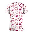thumbnail image 5 of TIMIFIS Hauts de Sarrau pour Femmes Saint-Valentin Manches Courtes Col en V Hauts Uniforme Saint-Valentin Imprimé Poches Blouse Soins Infirmiers avec Poches pring, 5 of 5