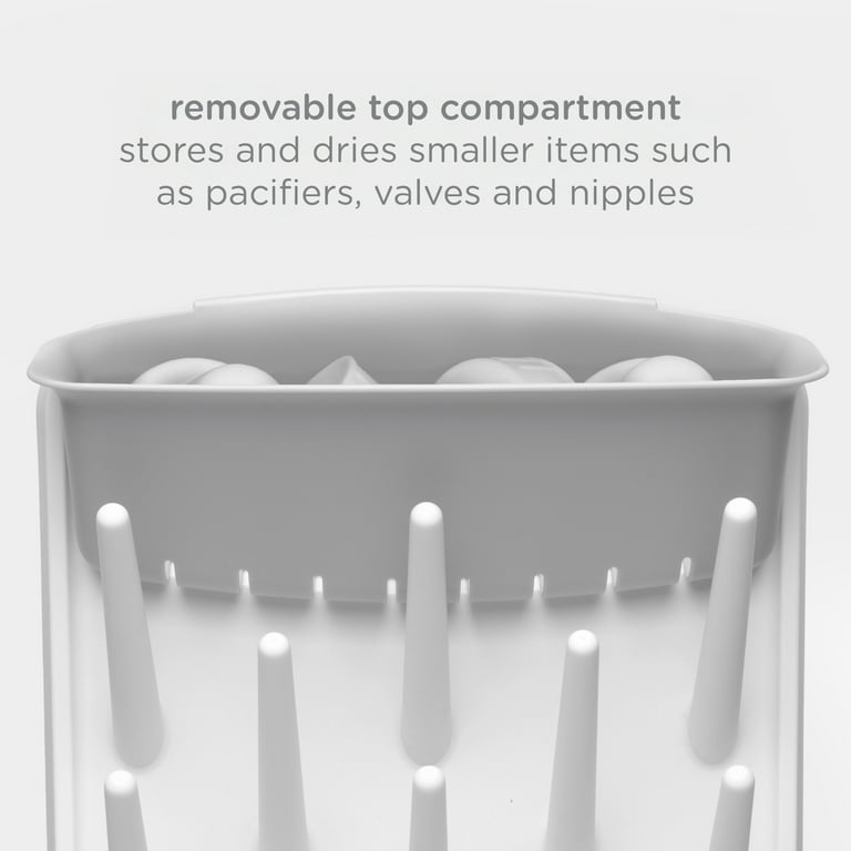 Ubbi Vertical Baby Bottle Drying Rack, Gray photo 7