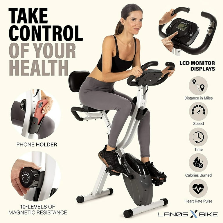 Lanos Brands Foldable Exercise Bike Home Workout Equipment 10