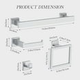 thumbnail image 4 of Vesteel 5 Pieces Bathroom Hardware Set, Stainless Steel Bath Accessories Sets, 16" Hand Towel Bar for Bathroom, Bath Towel Bar Set Wall Mounted, Brushed Nickel, 4 of 7