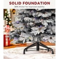 thumbnail image 3 of DWVO Flocked Mountain Pine Christmas Trees Prelit 7.5ft, Atificial Tree with 550 LED Lights & 55 Pine Cones, Full Flocked Xmaxs Trees with 1278 Branch Tips, Metal Hinged & Stand Home Party Decoration, 3 of 16