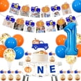 thumbnail image 2 of Little Pumpkin 1st Birthday Decorations Pumpkin First Birthday Supplies Blue Pumpkin One High Chair Banner Pumpkin Photo Banner Cake toppers for Autumn Fall Pumpkin Truck 1st Birthday, 2 of 7