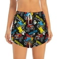 thumbnail image 2 of Balery Monster Car Pantalones cortos deportivos para mujer con forro y dos bolsillos, elásticos, para entrenamiento, gimnasio, yoga-XX-Large, 2 of 7