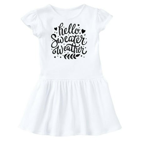 

Inktastic Winter Hello Sweater Weather in Black Gift Toddler Girl Dress