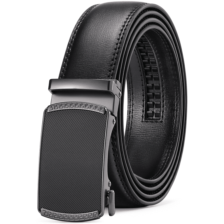 SENDEFN Men's Leather Ratchet Belt, Black photo 1