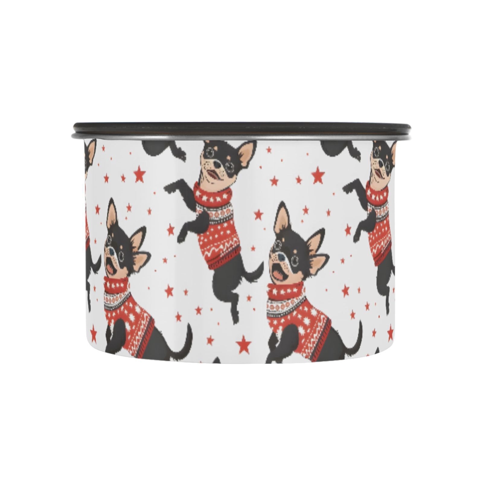 Cute Dog Puppy Chihuahua Airtight Coffee Bean Canister 30oz Food Storage Containers with Lids For Gournd, Tea, Sugar, Flour, Rice, Cereal, Candy Cookie Jar