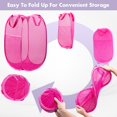 thumbnail image 5 of Miaocao Pop Up Laundry Hamper, 70L Collapsible Mesh Laundry Basket with Side Pocket, Foldable Dirty Clothes Hamper with Sturdy Reinforced Handles for Home Dorm Bedroom Travel Bathroom Storage, Black, 5 of 7