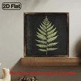 thumbnail image 5 of 2D Flat 1pc Wood Frame Sign Wood Frame Fern, Natural Leaves, Minimalist Art Style Wooden Wall Art Prints 12x12inch Wood Painting For Living Room Bedroom Office Bathroom Dorm Home Decor, Ready To H, 5 of 7