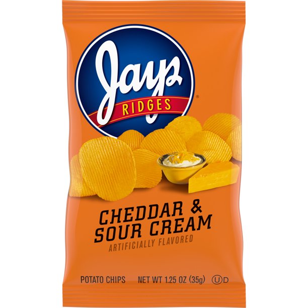 Jays Ridges Potato Chips, Cheddar and Sour Cream, 1.25 oz Bag