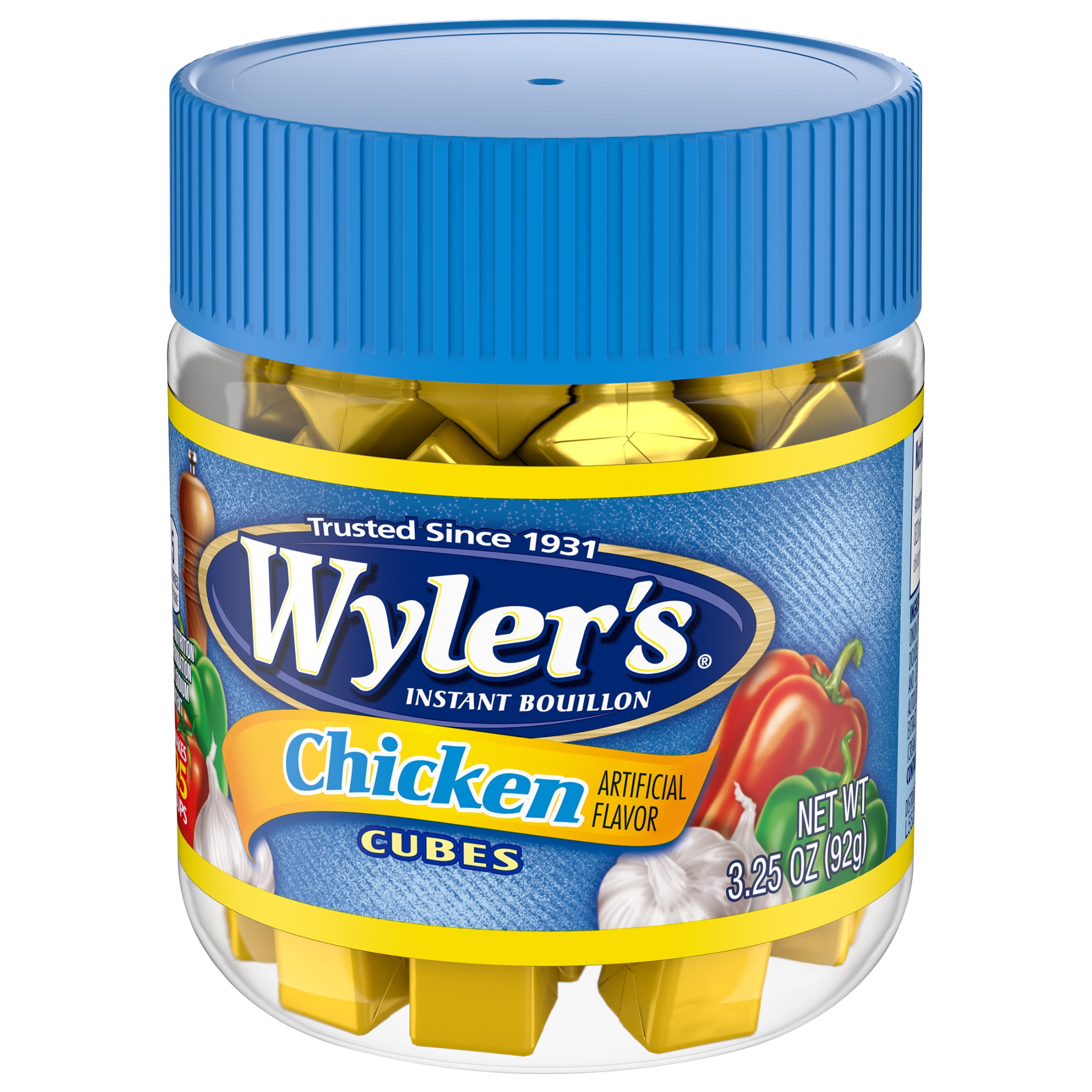 Wyler's Instant Bouillon Chicken Flavored Cubes, 3.25 oz Jar