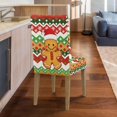 thumbnail image 6 of Cute Gingerbread Man Christmas Chair Covers Set of 6 Removable Washable Anti Slip Chair Covers for Dining Chairs Spandex Parsons Chairs Slipcover Xmas Furniture Protector for Dining Room, 6 of 7