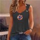 thumbnail image 1 of Puntoco Camisetas sin mangas ajustadas para mujer Camiseta sin mangas con estampado del Día de la Independencia para mujer Camiseta sin mangas holgada, 1 of 3